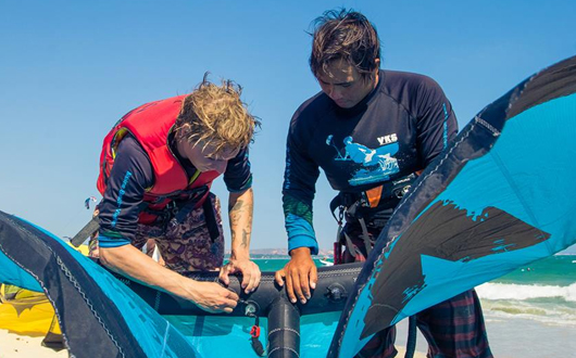 kiteboard equipment setup